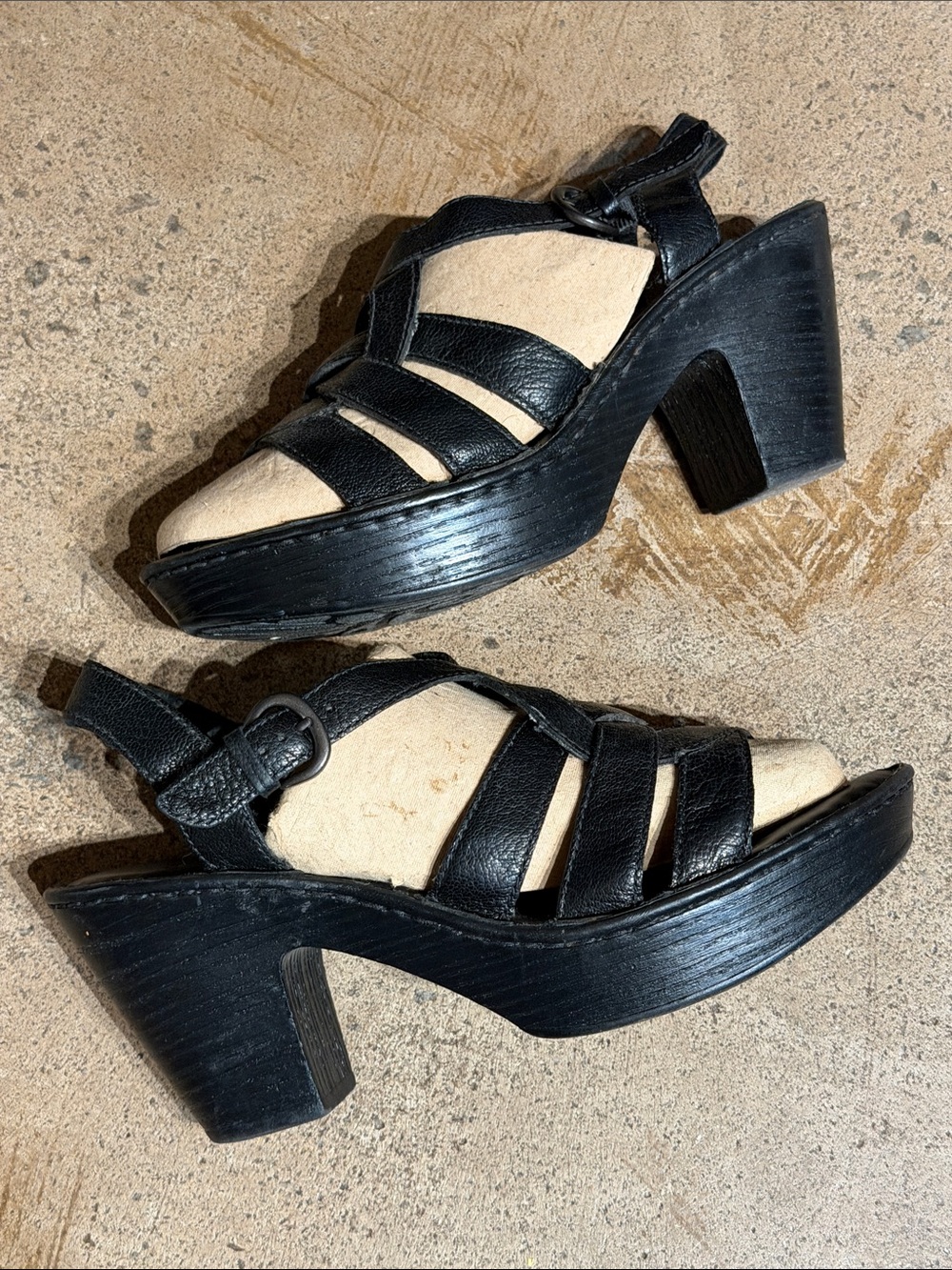 Born Black Leather Heels - Picture 2 of 7